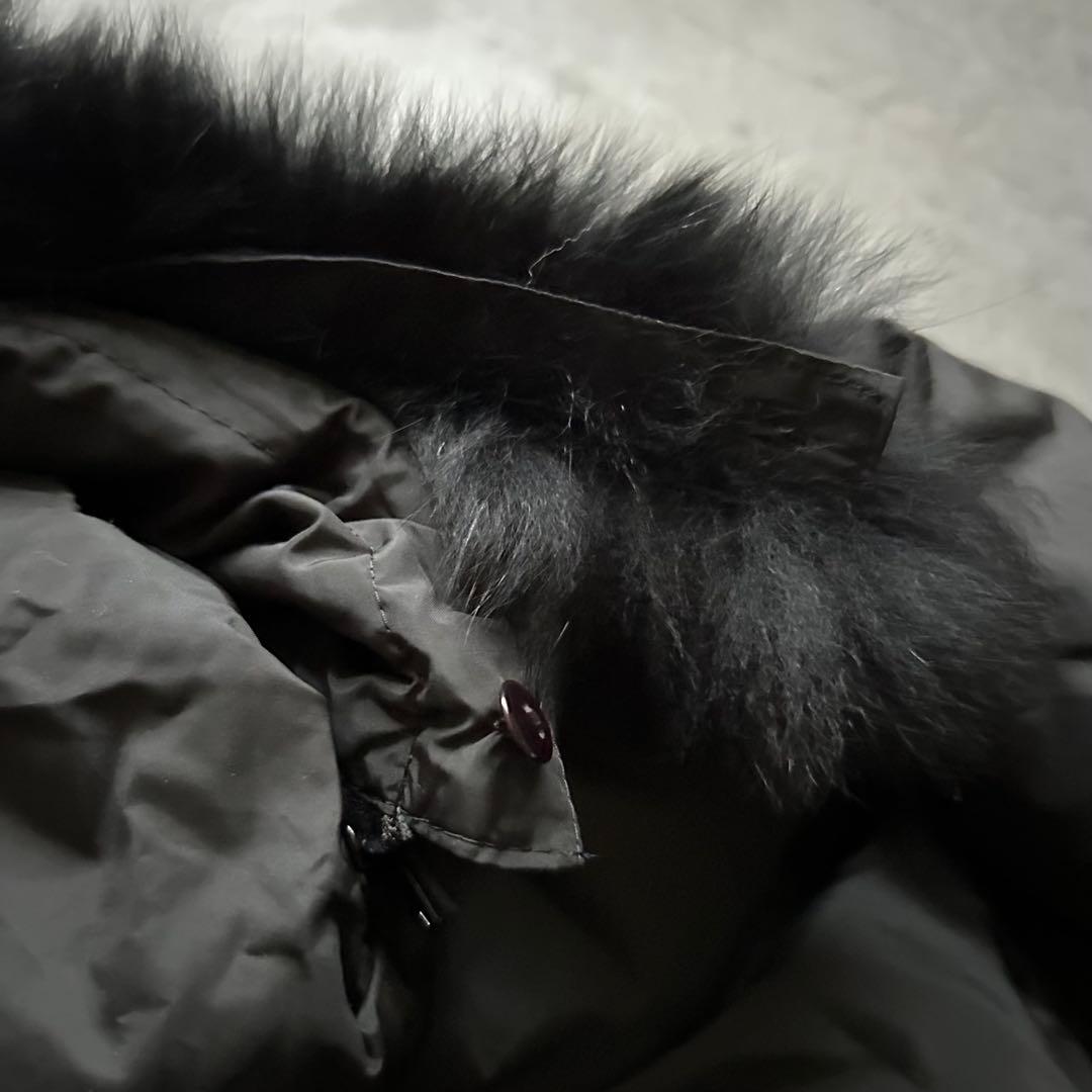 極美品 ピエールカルダン フォックスファー ダウンコート Aライン ベルト 黒