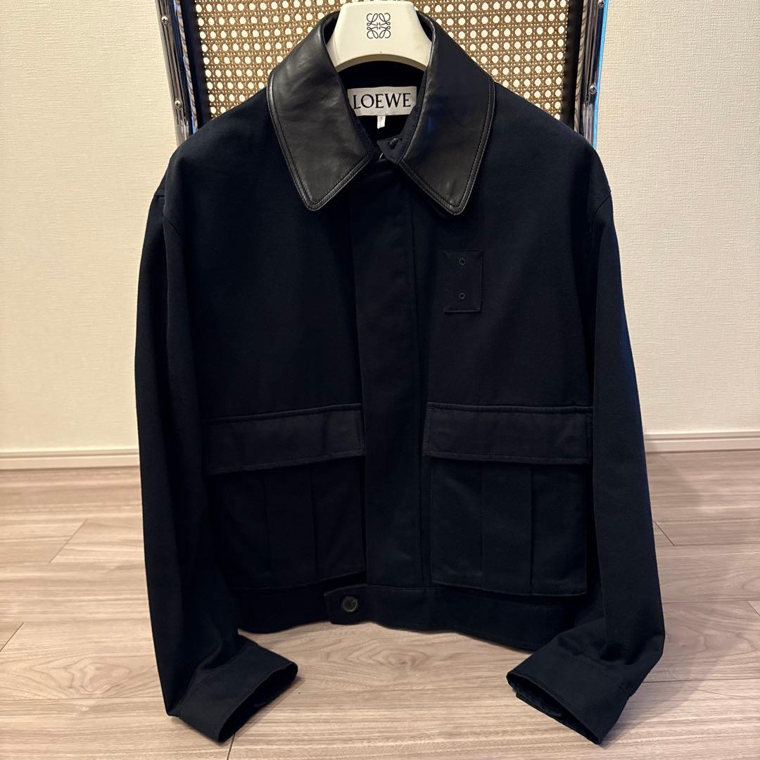 【1/27引下げ】ロエベ　レザー襟　ブルゾン　48 【Final Price 】