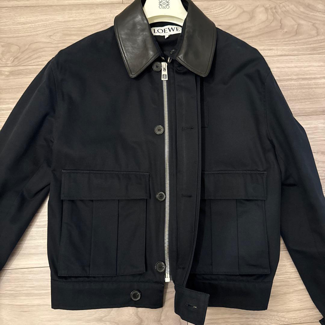 【1/27引下げ】ロエベ　レザー襟　ブルゾン　48 【Final Price 】