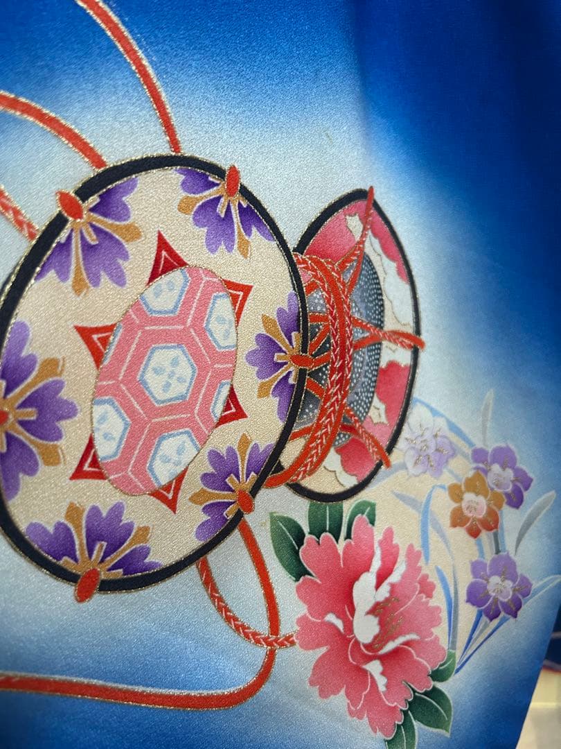 7歳　七五三　正絹着物　古典柄　帯　帯揚げ　帯締め　しごき　バッグ