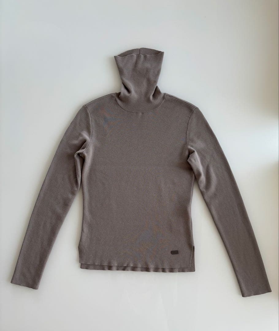 フォクシー　FOXEY グレージュ　 タートルネックニット 長袖　38