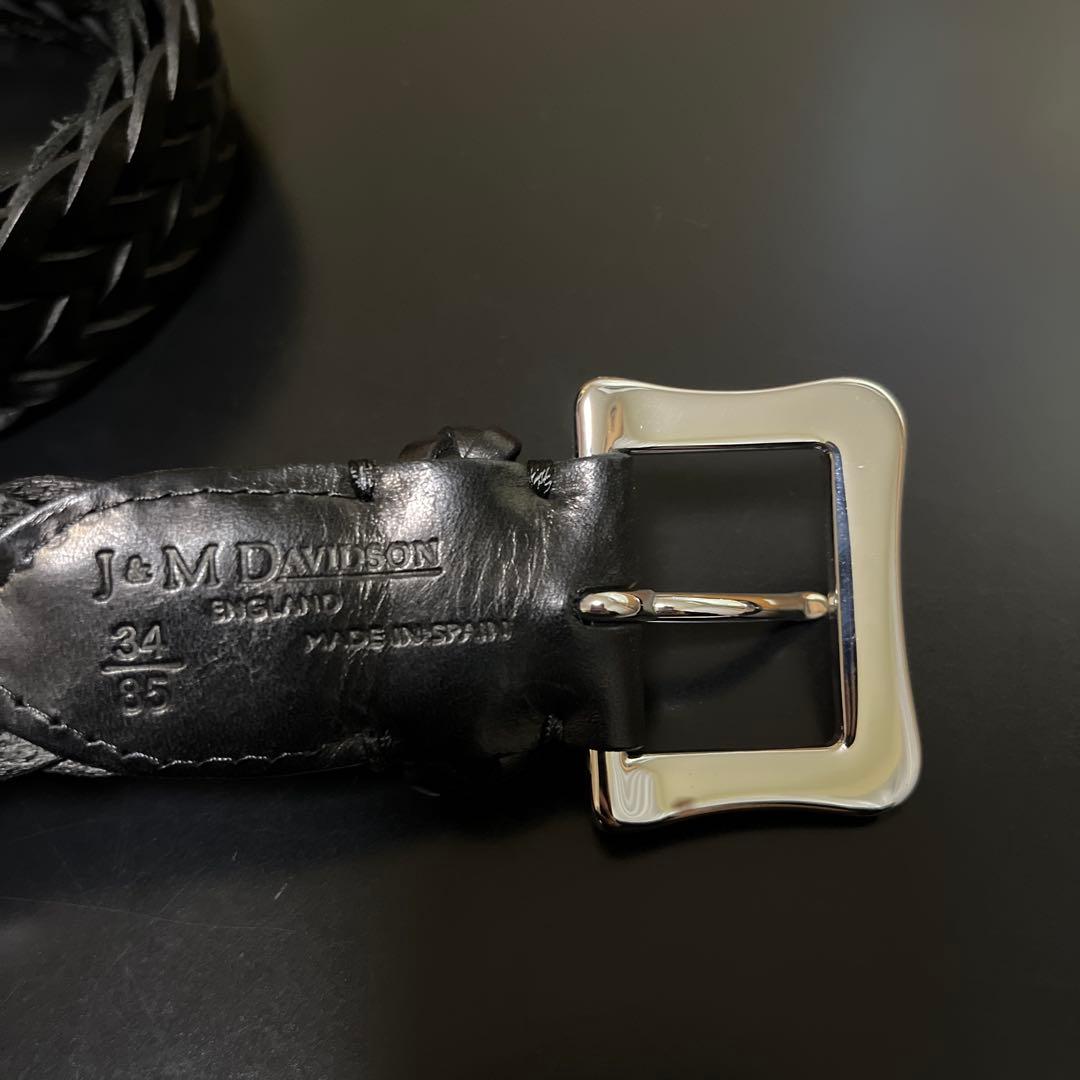 m*u様 J&M davidsonメッシュベルト ブラック 34 85