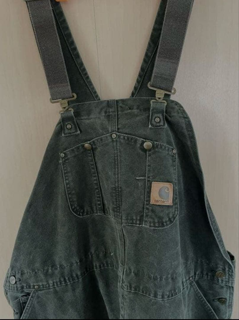 カーハート　オーバーオールダブルニー　カーキ　48×32