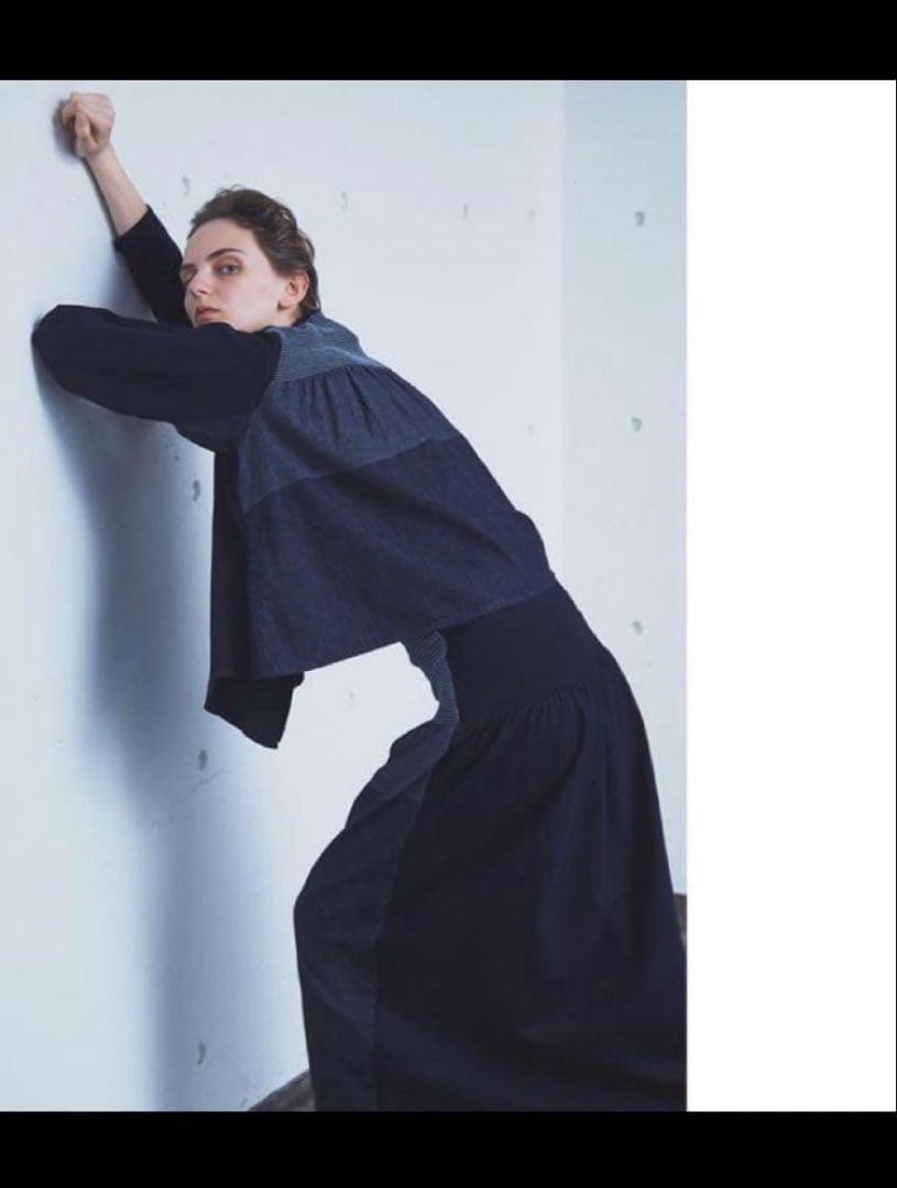 値下げ【美品】plantation シャーリングデニム　ブラウス