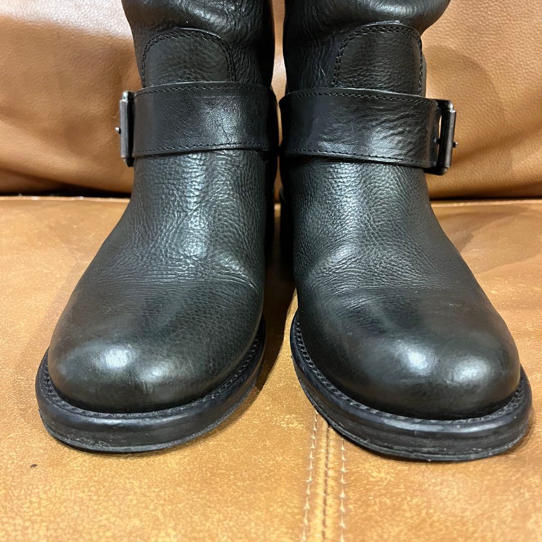 【はな】本革レザー ファビオルスコーニ エンジニアブーツ 24.0 黒