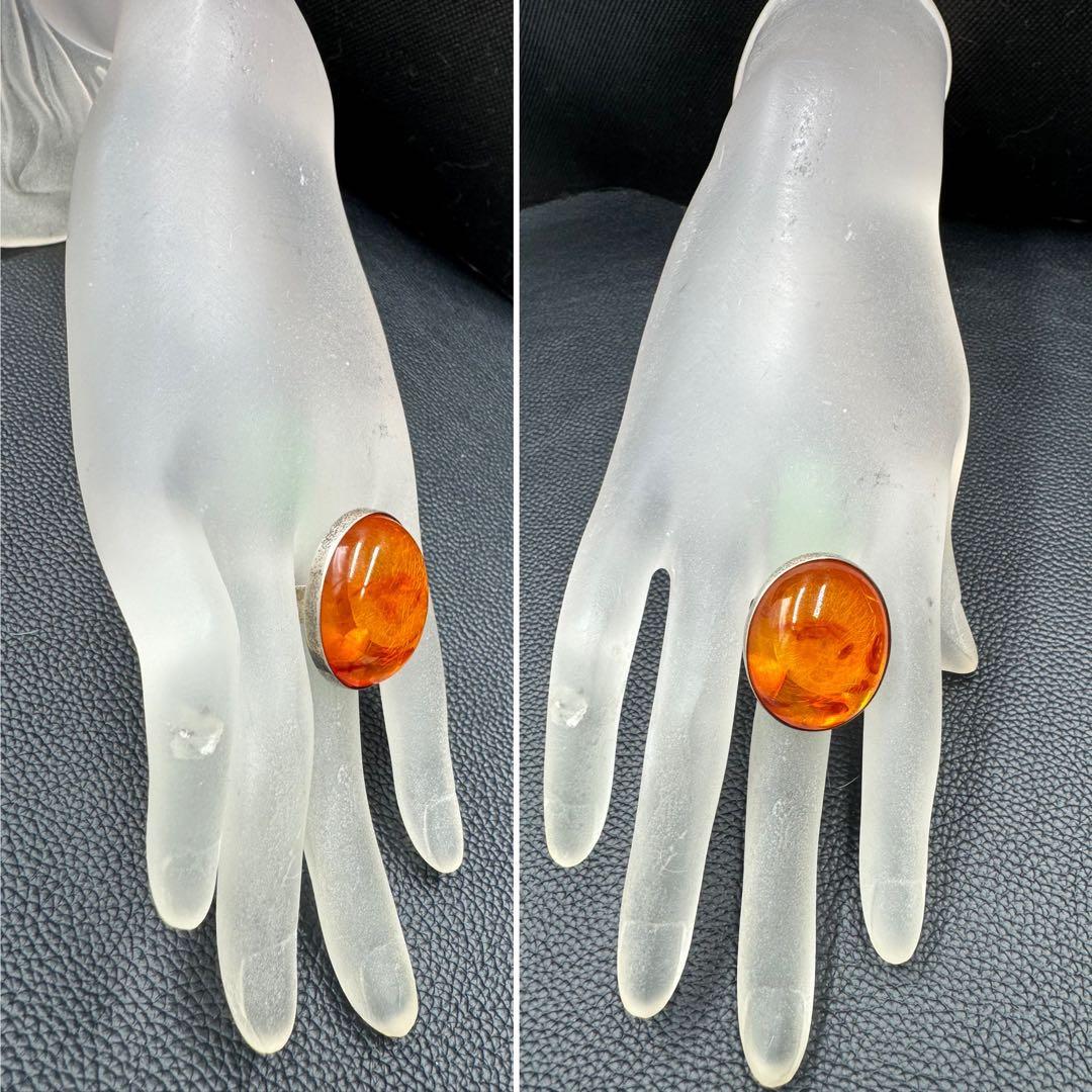 専用　ヴィンテージ 、デンマーク エリック　ニールセンフロム 琥珀 リング