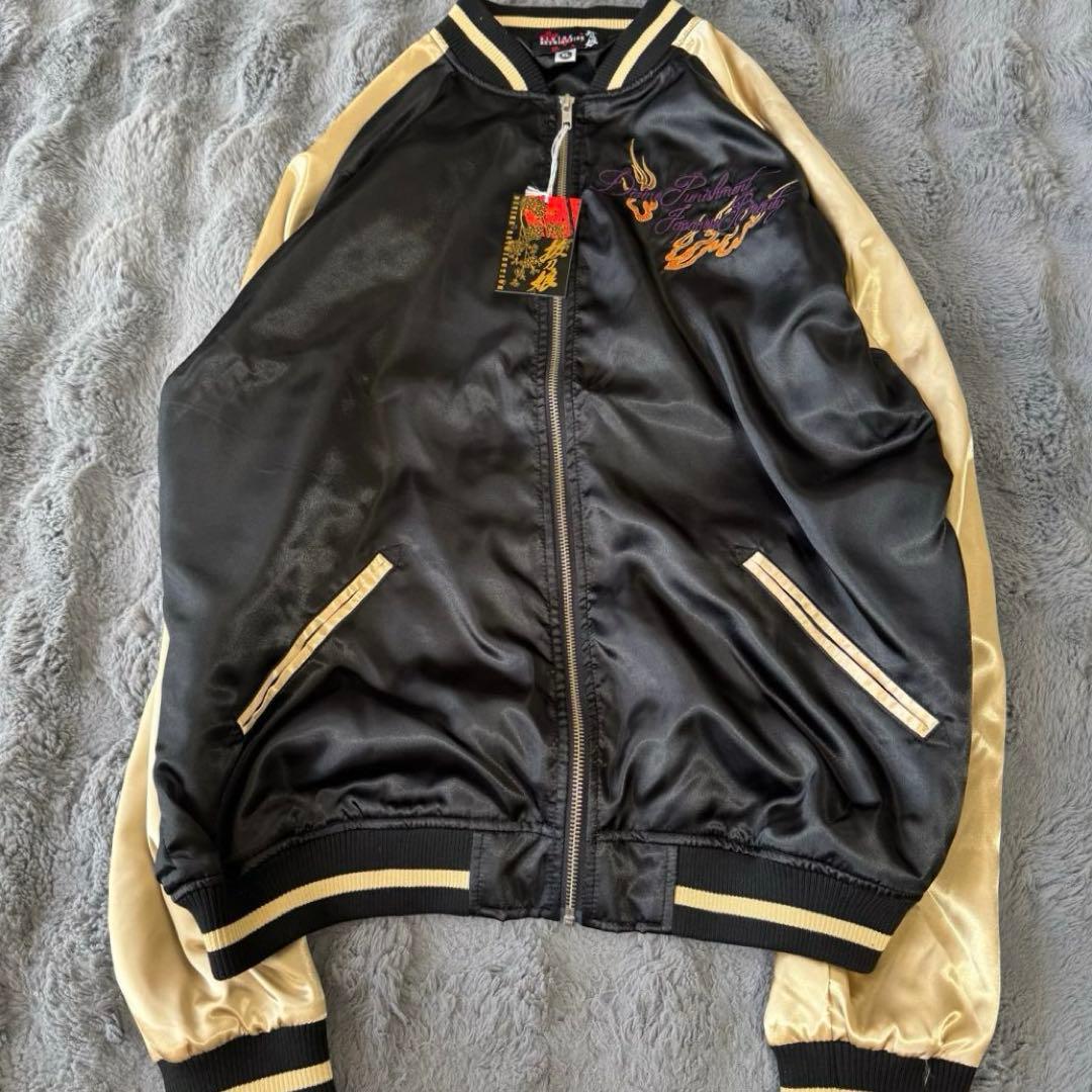 新品未使用品 抜刀娘 スカジャン XLサイズ バック刺繍 ブラック 2枚セット