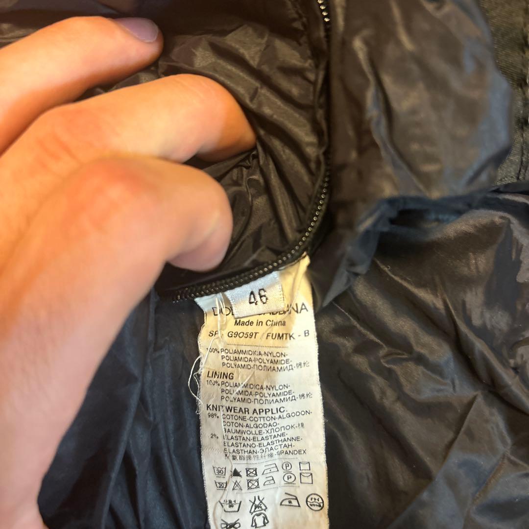 Dolce & Gabbana ブラックナイロンジャケット　46