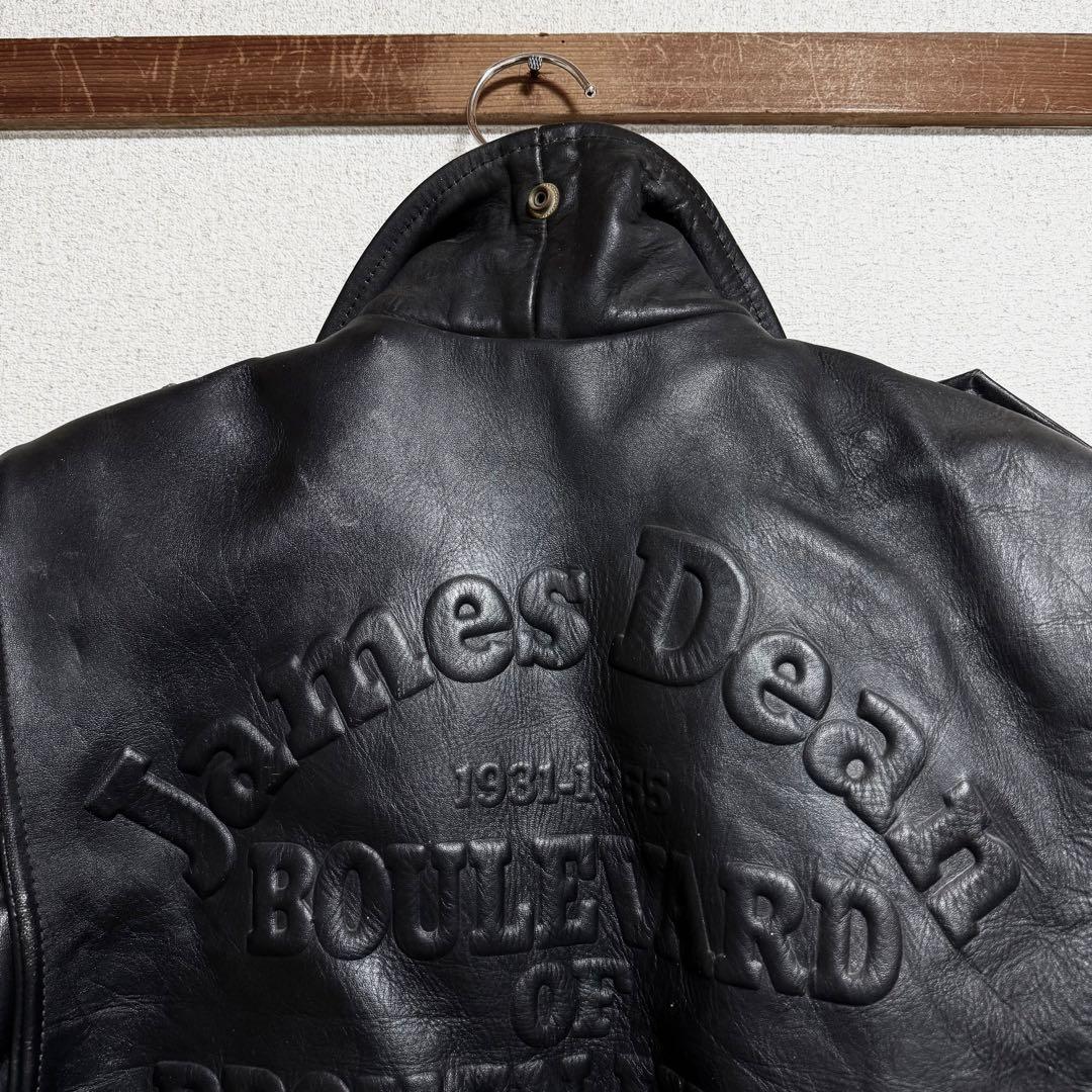 James Dean ダブルライダースジャケット 牛革 メンズ S