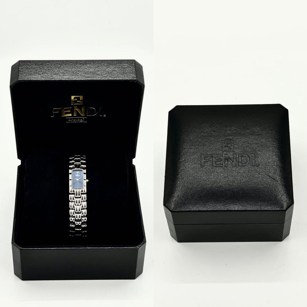 【稼働/新品電池】美品 フェンディ 660L 青文字盤 オロロジ QZ 腕時計