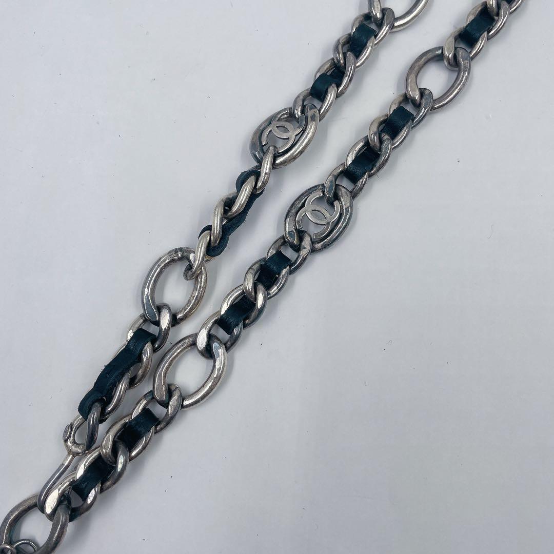 9EM106 CHANEL シャネル レザー チェーンベルト ヴィンテージ