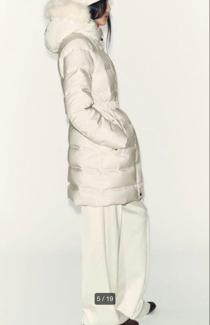 ZARAザラ WIND PROTECTION セミロング丈フードダウンジャケット