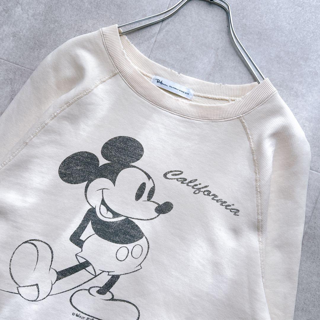 美品✨RonHerman ロンハーマン ミッキー ダメージ加工 スウェット L