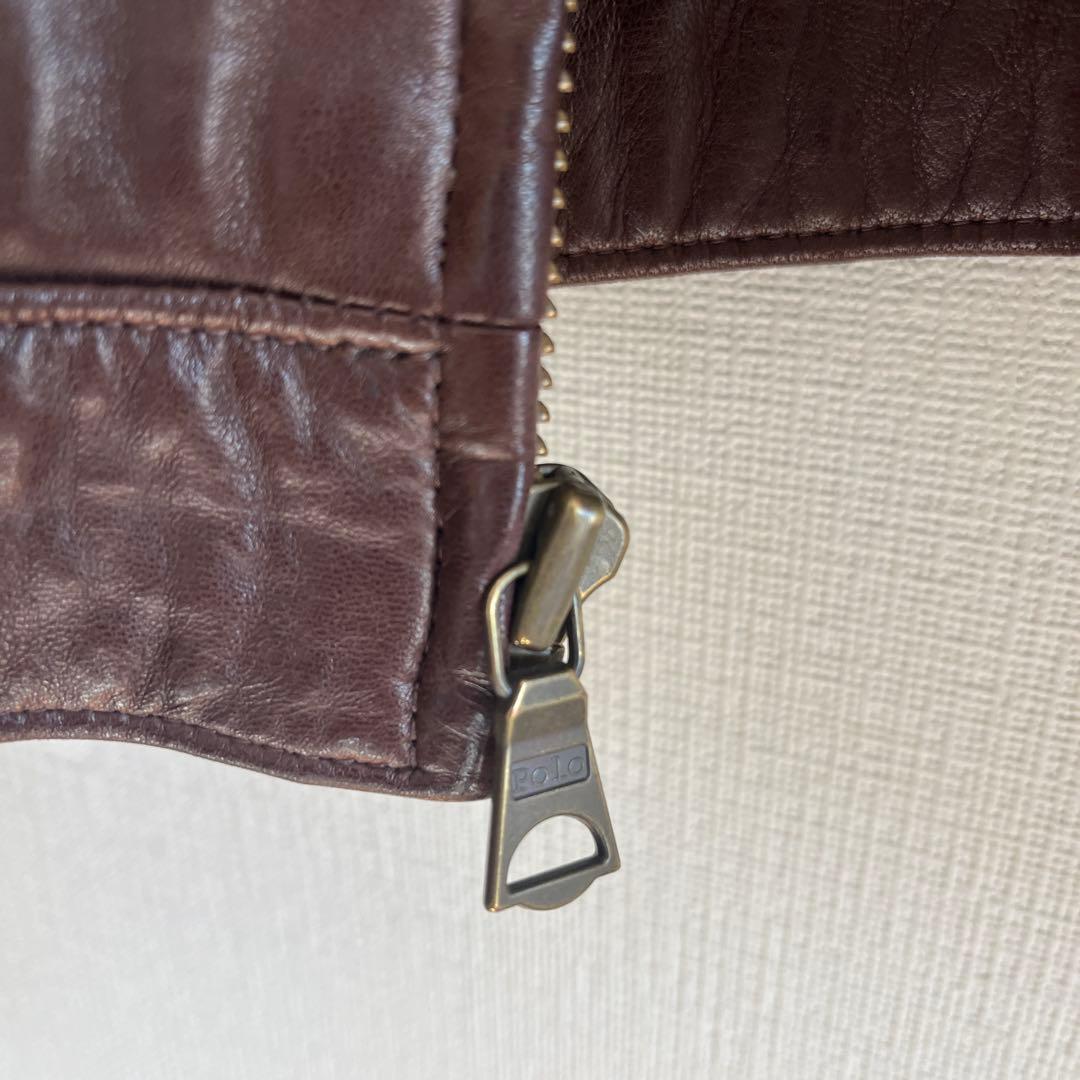 90s ポロバイラルフローレン 本革 スウィングトップ ブラウン ポニー刺繍