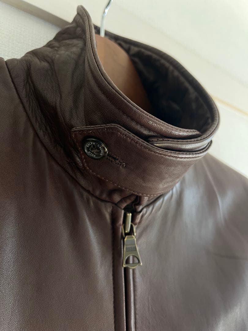 90s ポロバイラルフローレン 本革 スウィングトップ ブラウン ポニー刺繍