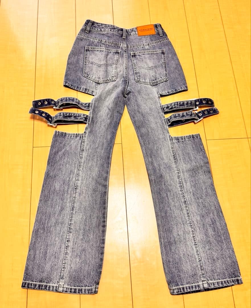 SPIRALGIRL サイドオープンベルトデニム