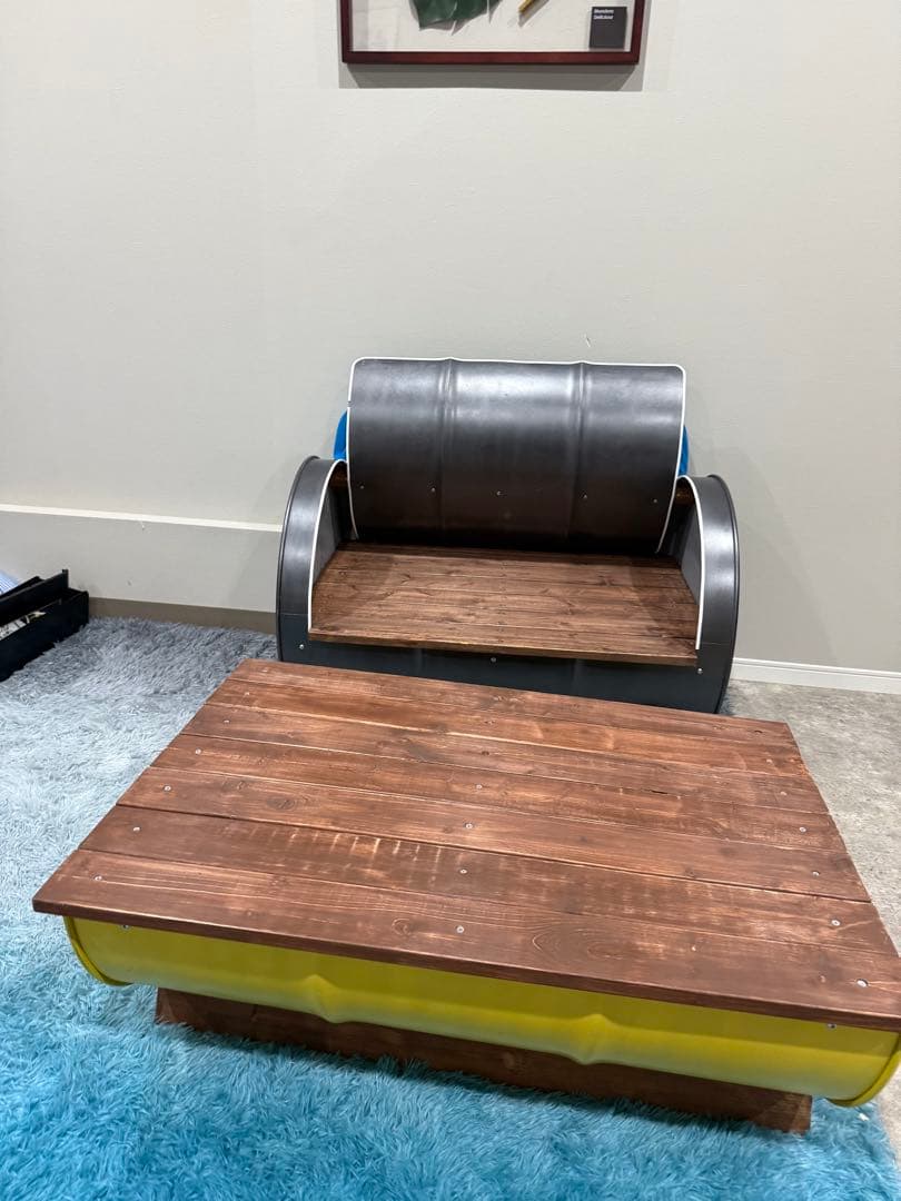 ドラム缶リメイク DIYソファ＆テーブルセット