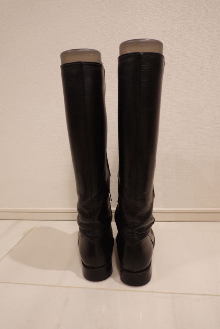 ダイアナ　ブラックレザー ロングブーツ