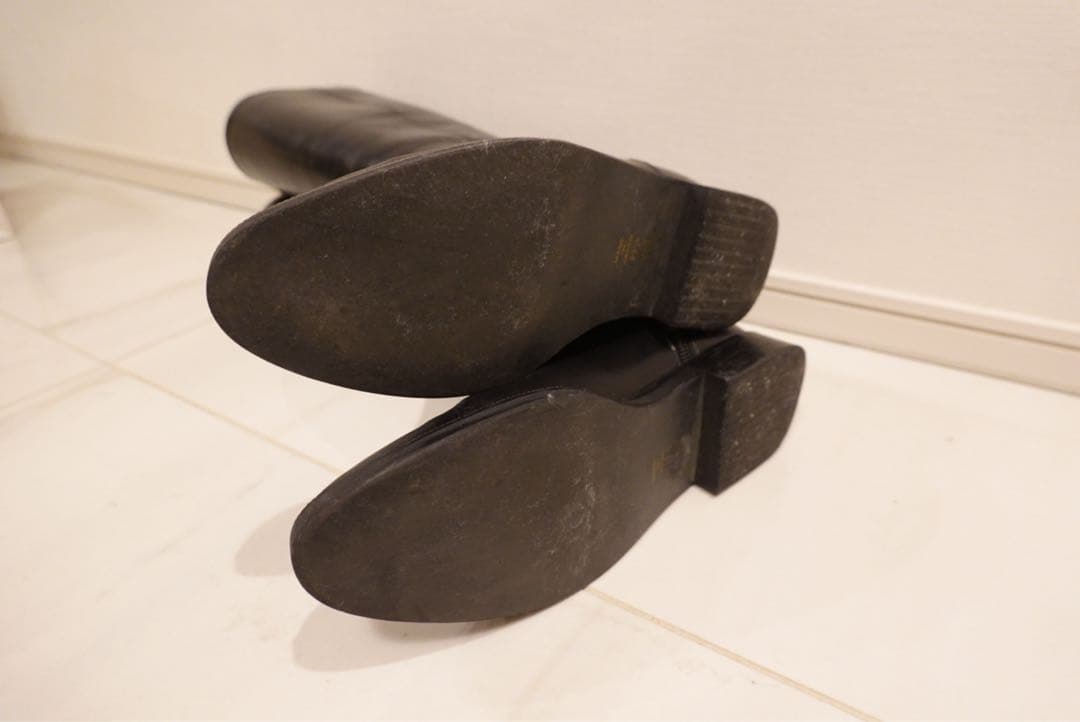 ダイアナ　ブラックレザー ロングブーツ