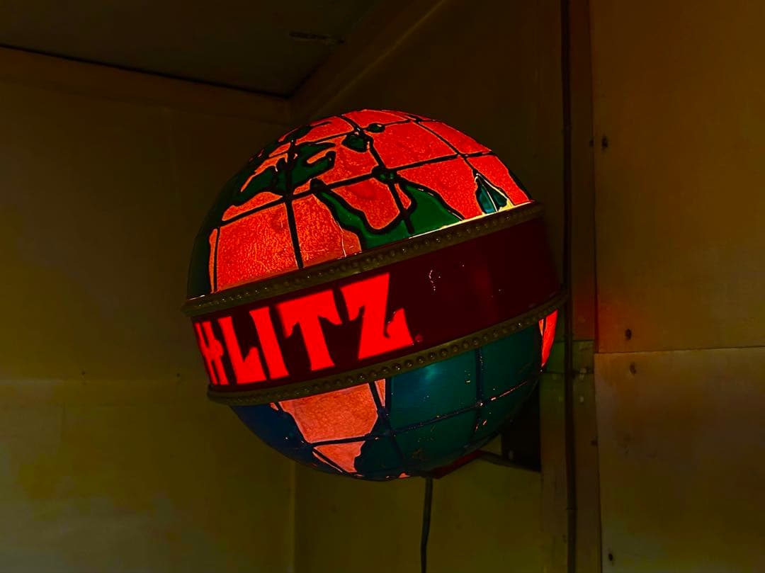 シュリッツ 電飾 回転 看板SCHLITZ 地球儀 ライト ランプ ライトサイン