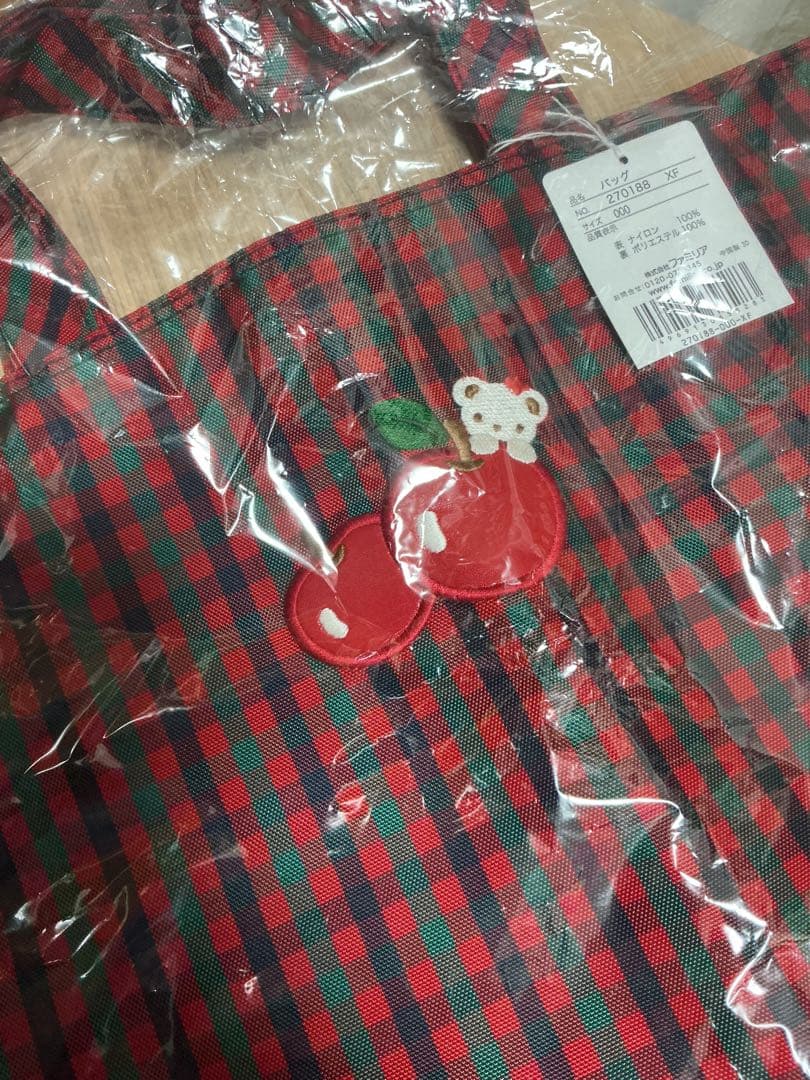 【新品タグ付き】ファミリア　バッグ　手提げ　レッスンバッグ　トートバッグ　赤