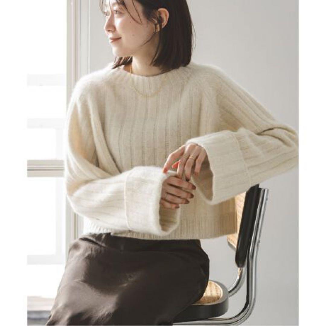 ☆ほぼ未使用☆24年モデル　ノーブル　YAK/ヤク ワイドリブニットプルオーバー