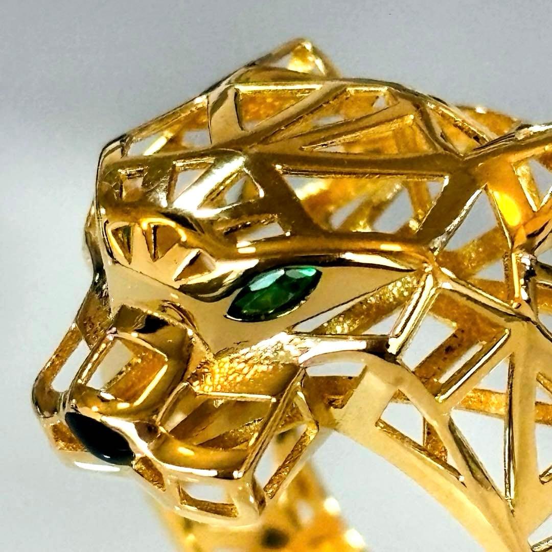 新品同様　K18 YG パンサー　リング　18金　新品仕上げ済み　超美品