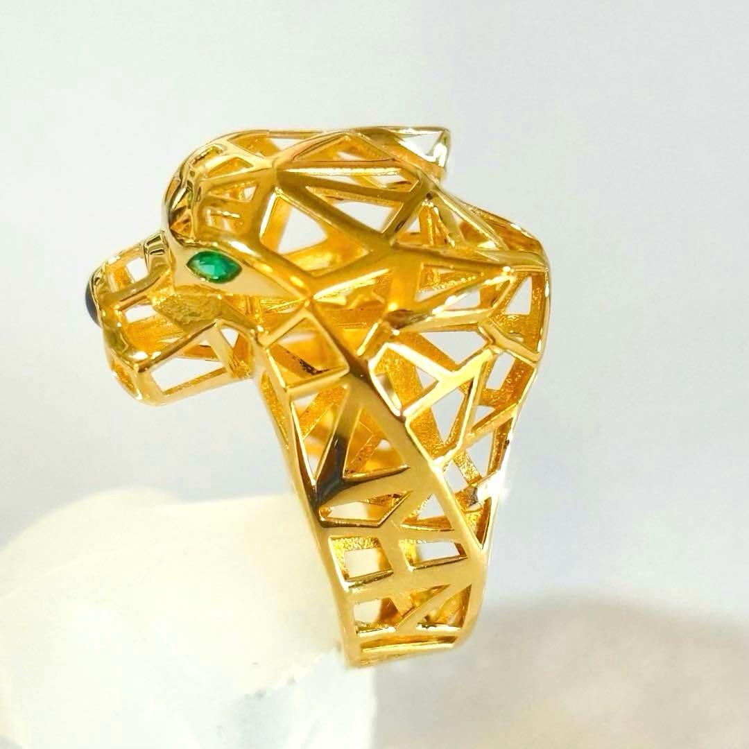 新品同様　K18 YG パンサー　リング　18金　新品仕上げ済み　超美品