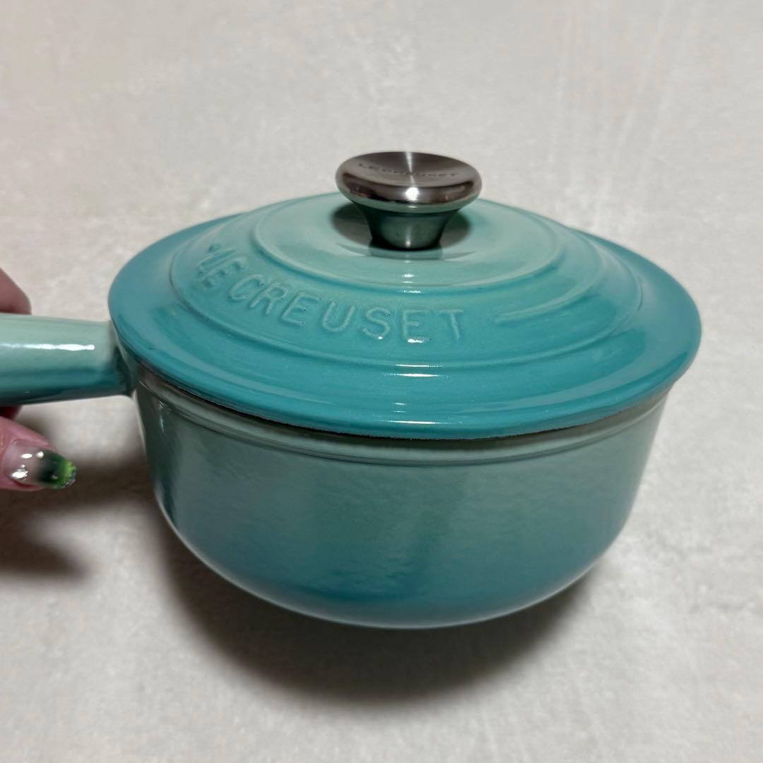 ル・クルーゼ ミルクパン ソースパン 鍋 16cm ブルー ミント 美品