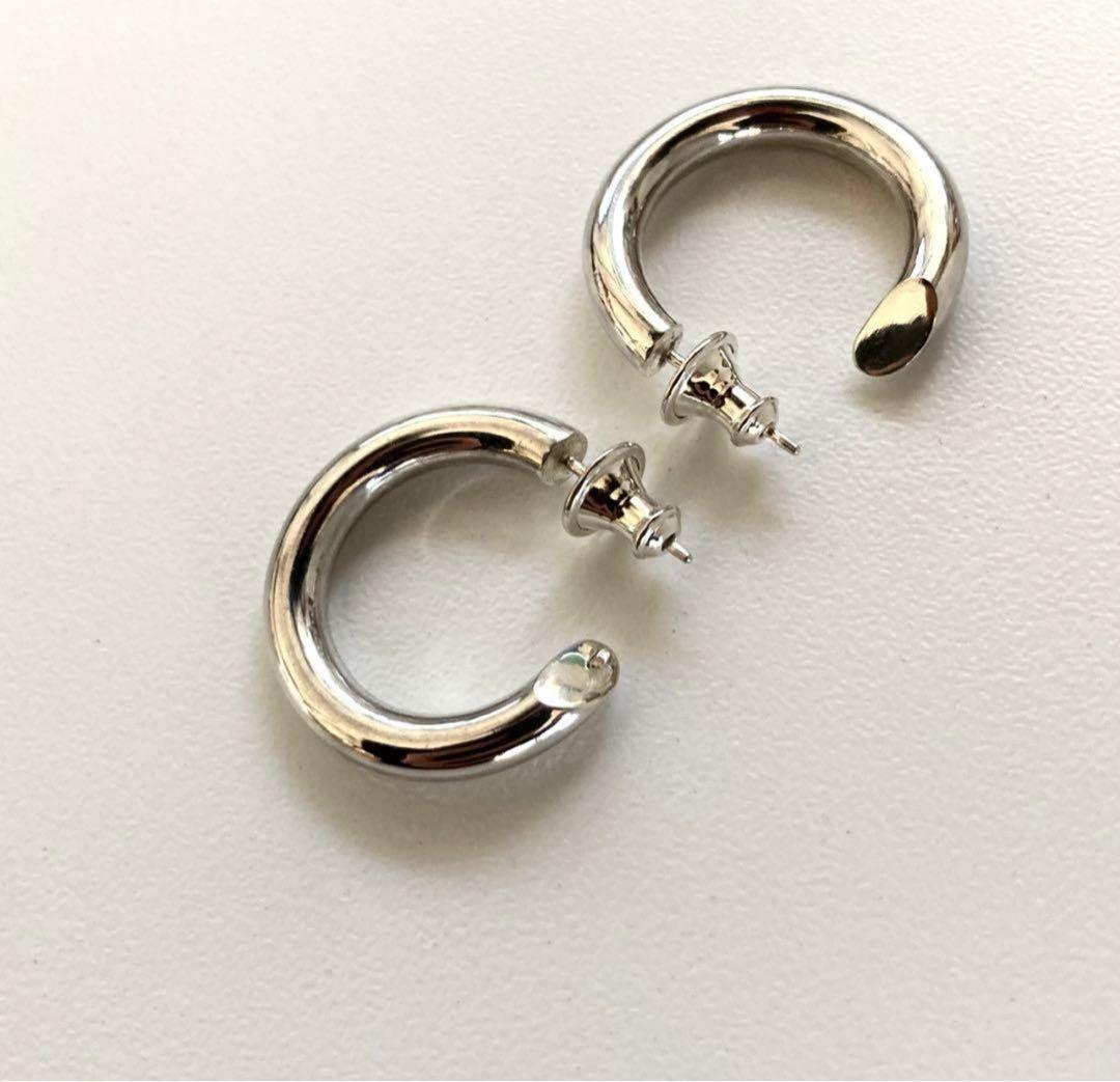 フープピアス　silver 925 キャリアリング風