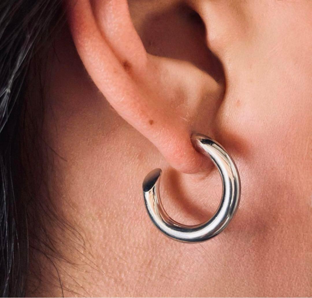 フープピアス　silver 925 キャリアリング風