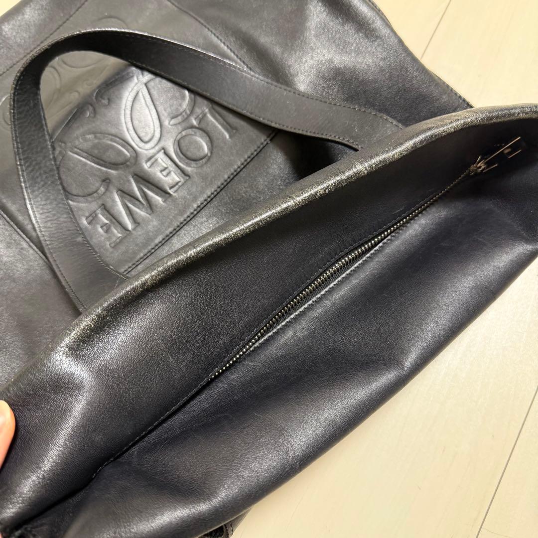 E*♡様 LOEWE ブラック レザートートバッグ