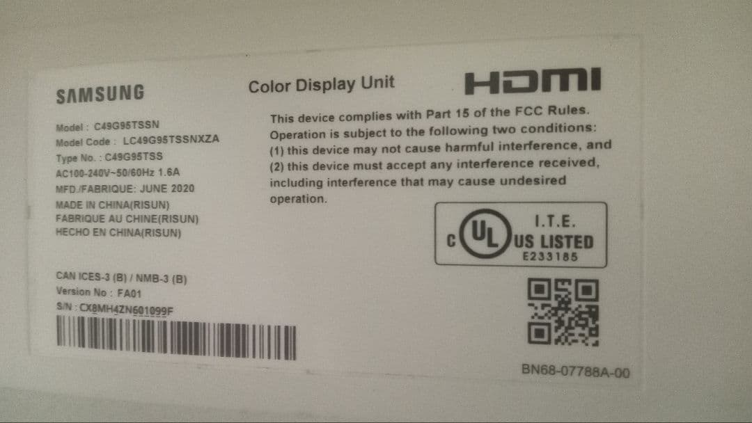 Odyssey G9 ウルトラワイド ゲーミングモニター　ジャンク品