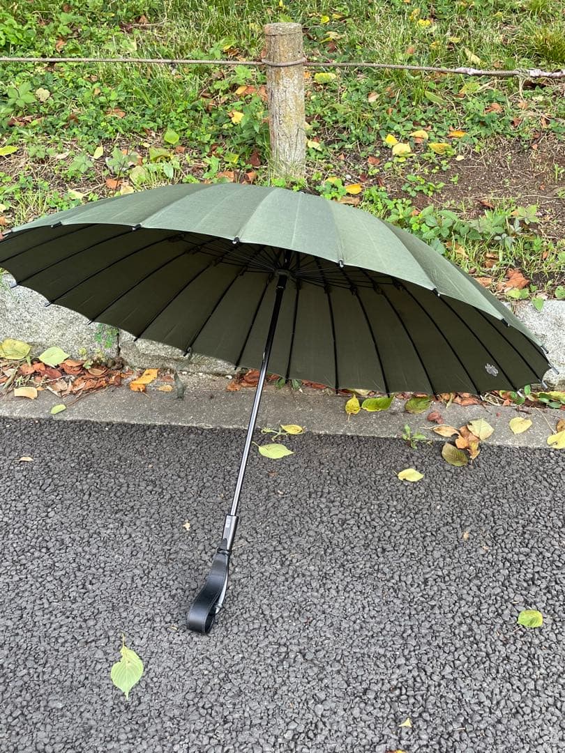 C1【used】高級洋傘 福井洋傘 グリーン 24骨 記名あり
