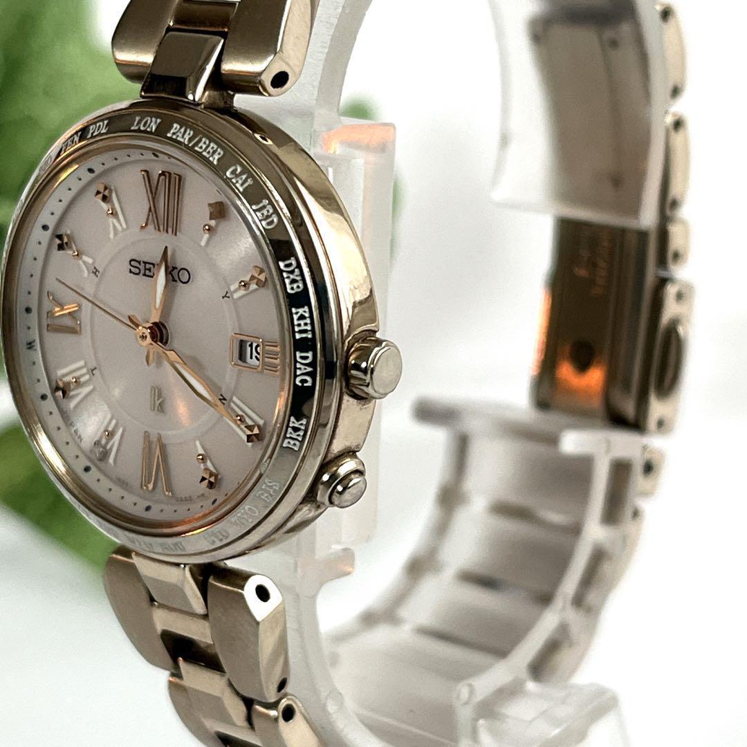 稼動品　セイコー　ルキア　腕時計　ソーラー　シェル文字盤　ゴールド　レディース