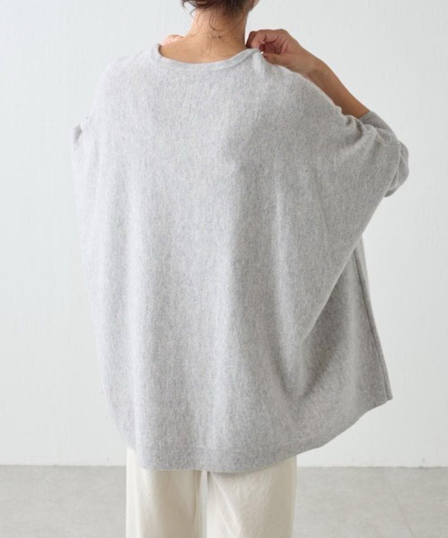 BEARDSLEY ビッグショートクルーネックニット　グレー　ビアズリー　ウール