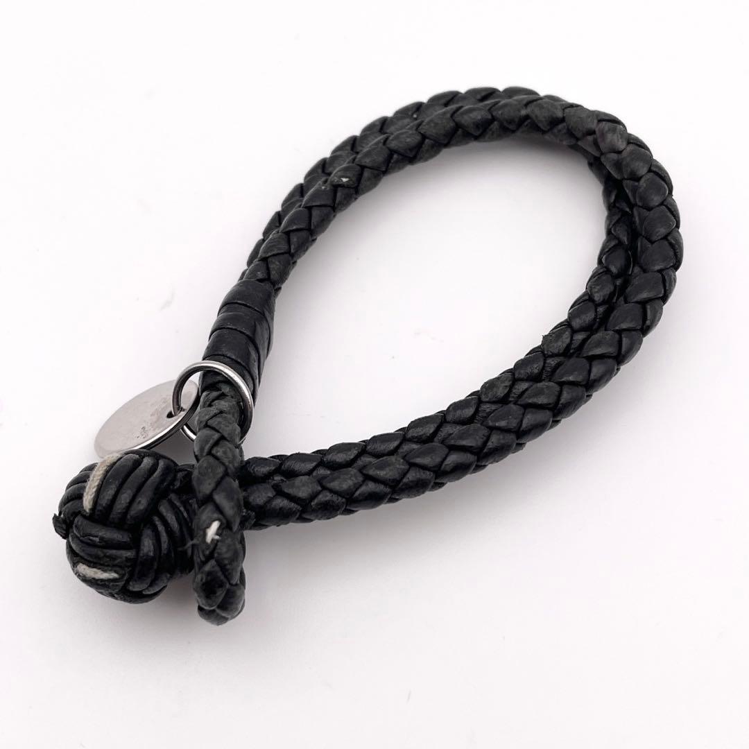 美品◎ BOTTEGA VENETA ブレスレット イントレチャート ブラック