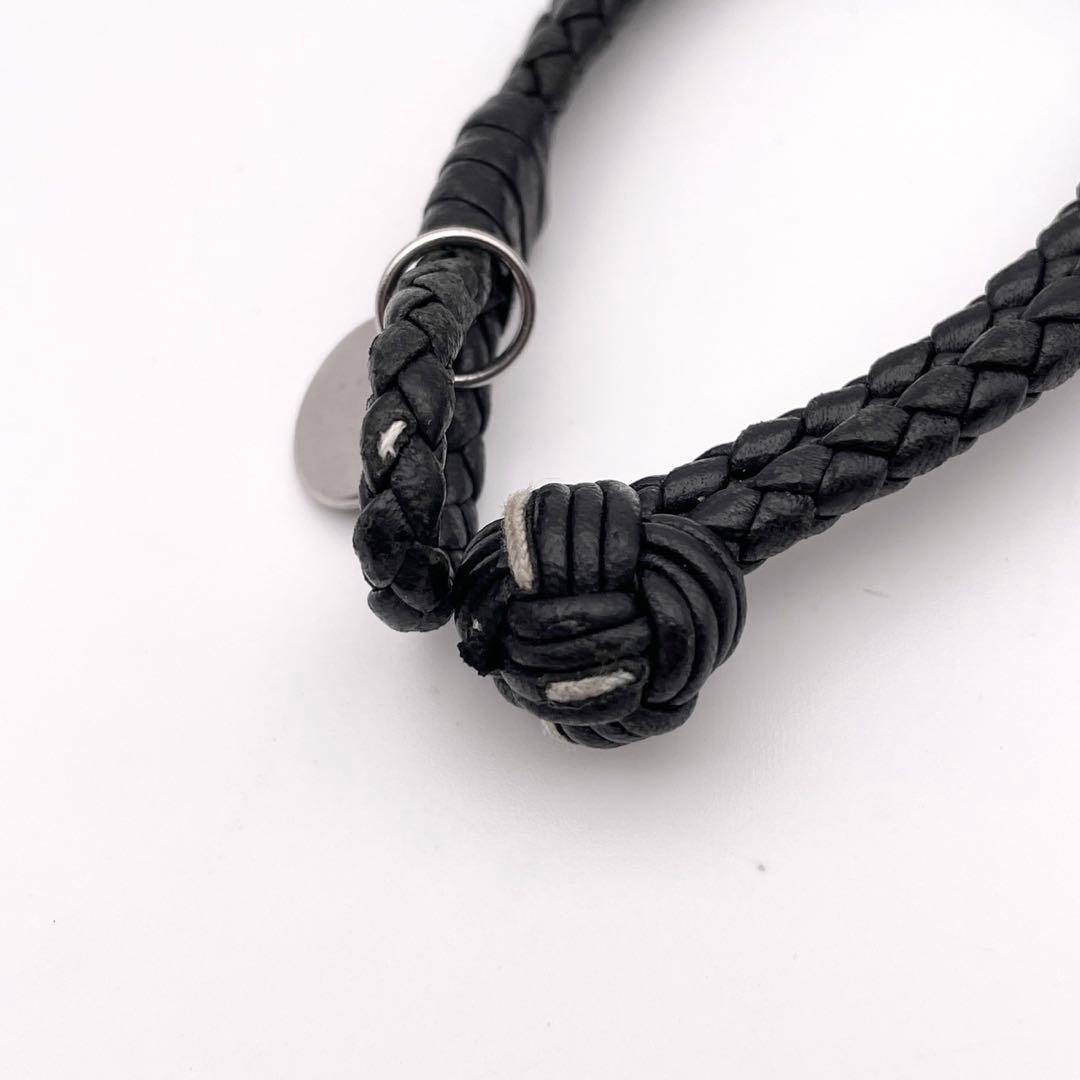 美品◎ BOTTEGA VENETA ブレスレット イントレチャート ブラック