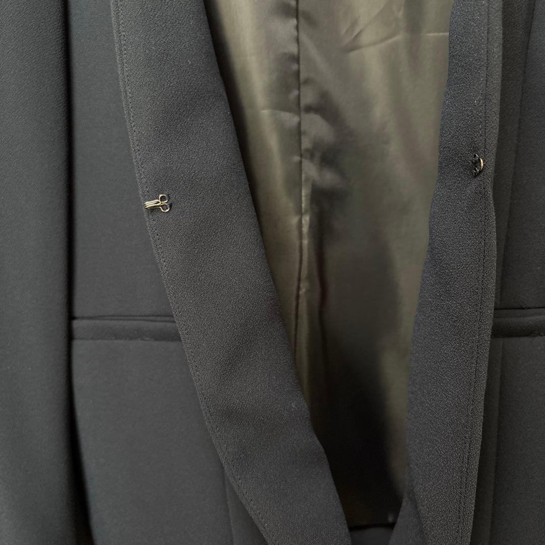 【DOORS】ノーカラーVネックジャケット＆ジョーゼットパンツ セット