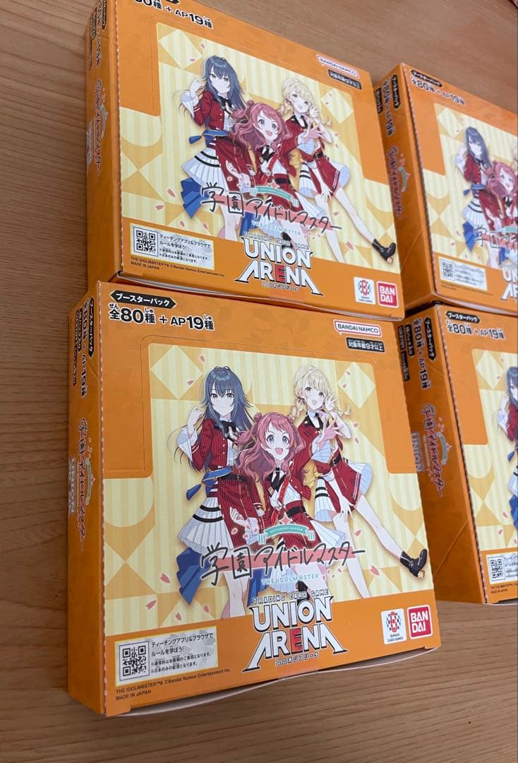 ユニオンアリーナ 学園アイドルマスター　初版　4BOX 未開封テープ付き　学マス