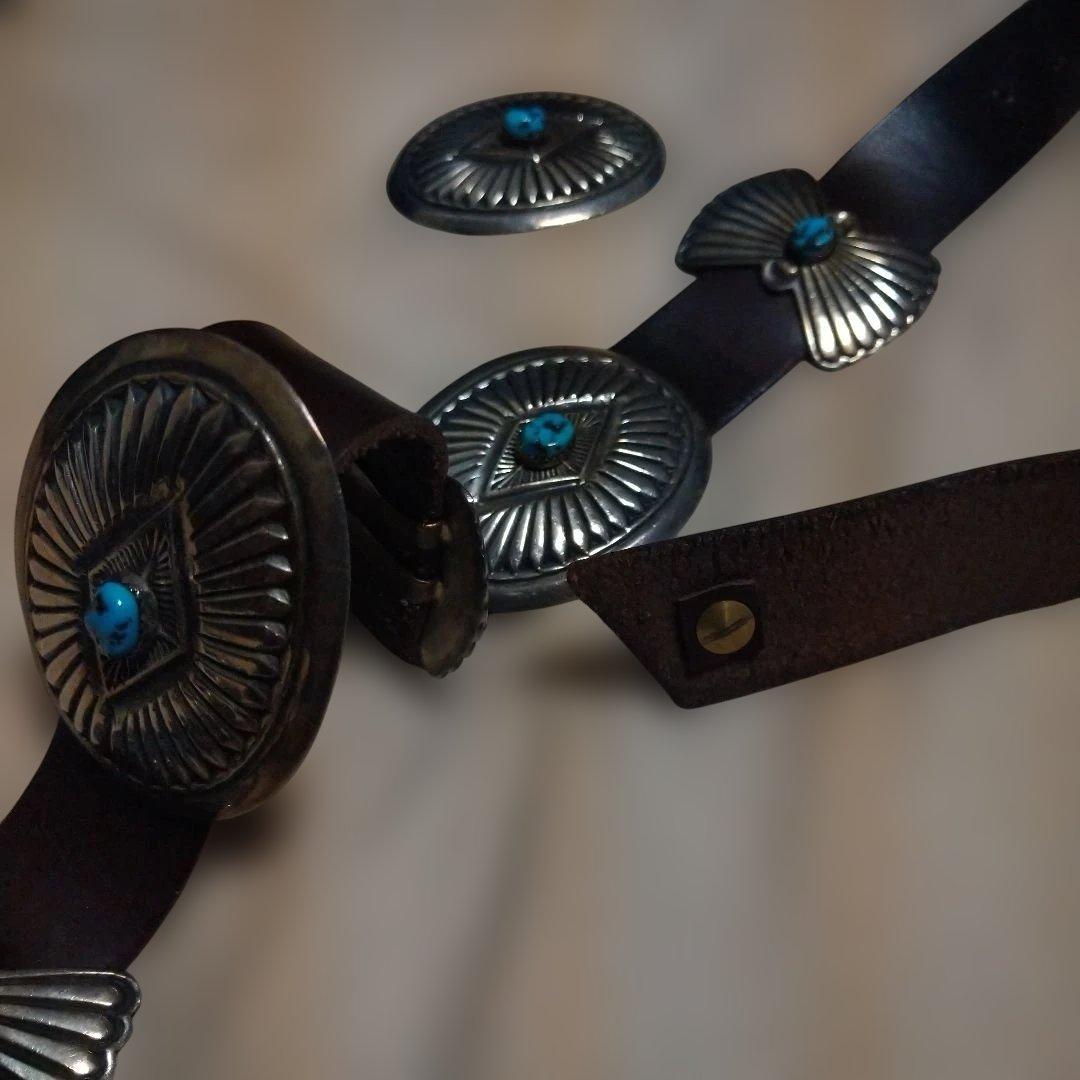 平屋ナバホ族　コンチョベルト 12連　希少