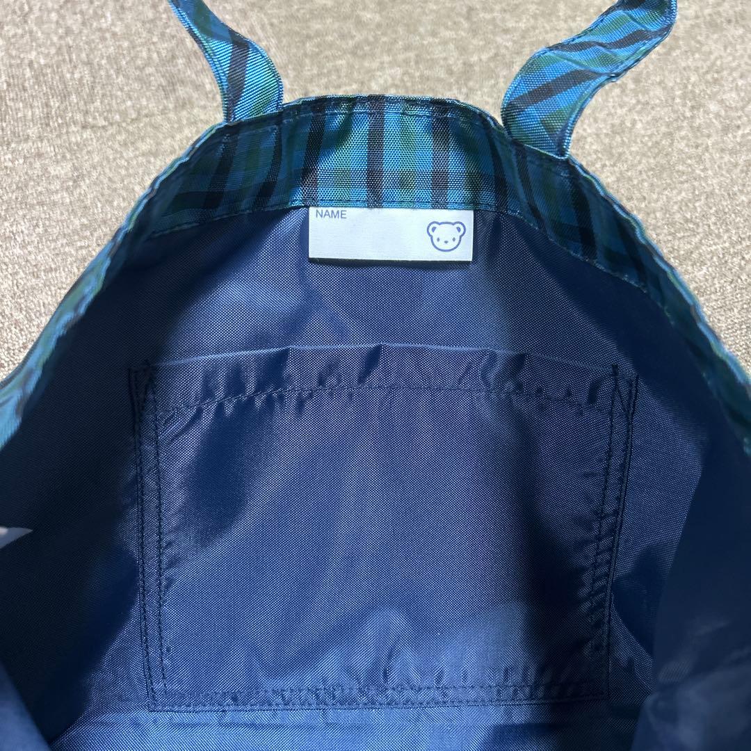 ファミリア　レッスンバッグ　青系ファミリアチェック　ファミちゃん　トートバッグ