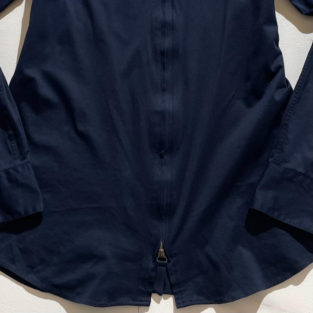 【極美品】ジョルジオアルマーニ 羽織り 長袖シャツ ストレッチ ネイビー