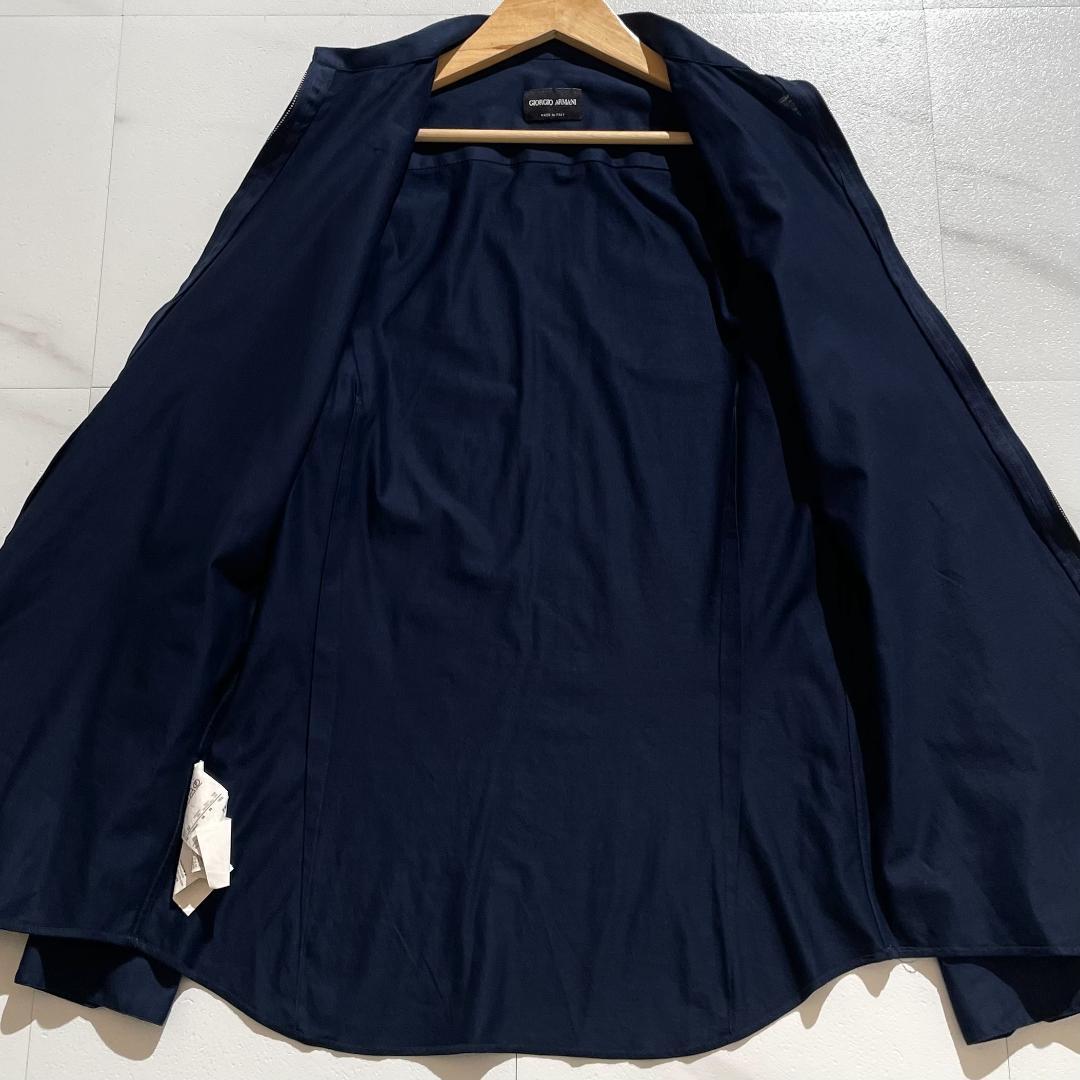【極美品】ジョルジオアルマーニ 羽織り 長袖シャツ ストレッチ ネイビー
