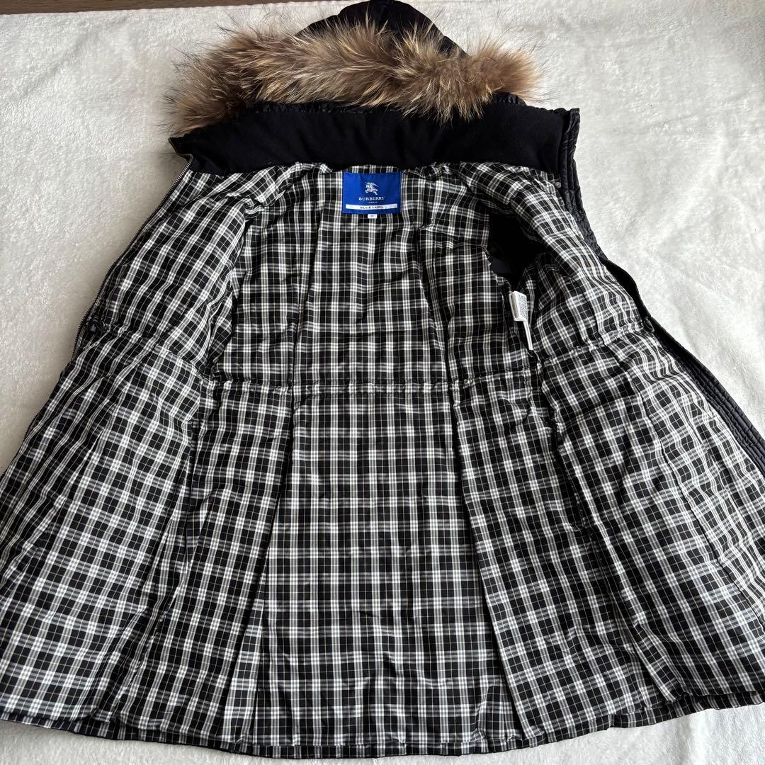 ✨️美品 バーバリーブルーレーベル ダウンコート 黒 M ファー ノバチェック