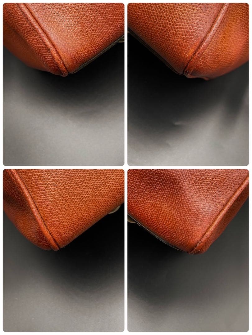 【美品】セリーヌ ボストンバッグ 南京錠 ブラウン レザー 大容量