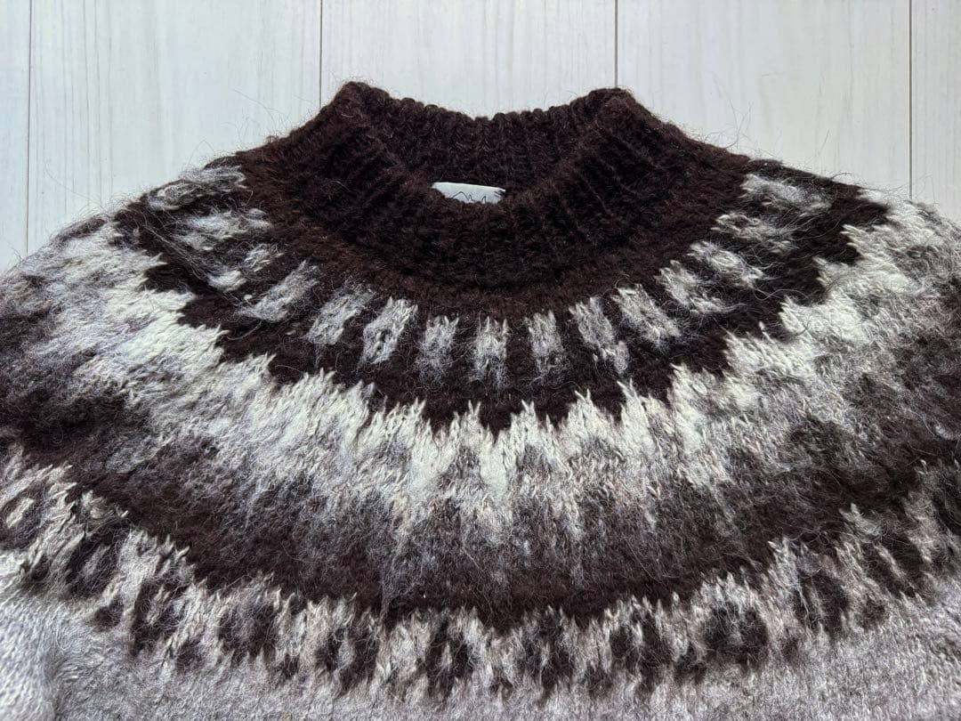 t*u様 ビンテージCASAアルパカウール100%ニットセータージグザグ幾何学ノ