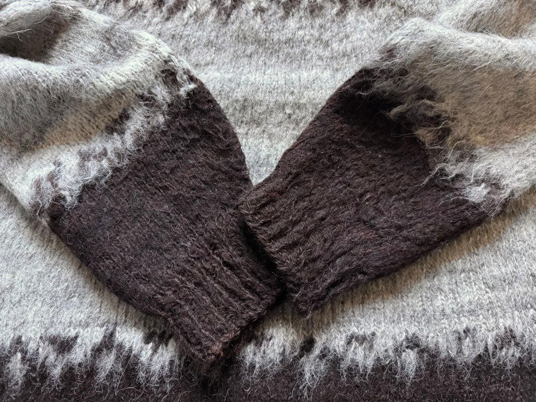 t*u様 ビンテージCASAアルパカウール100%ニットセータージグザグ幾何学ノ