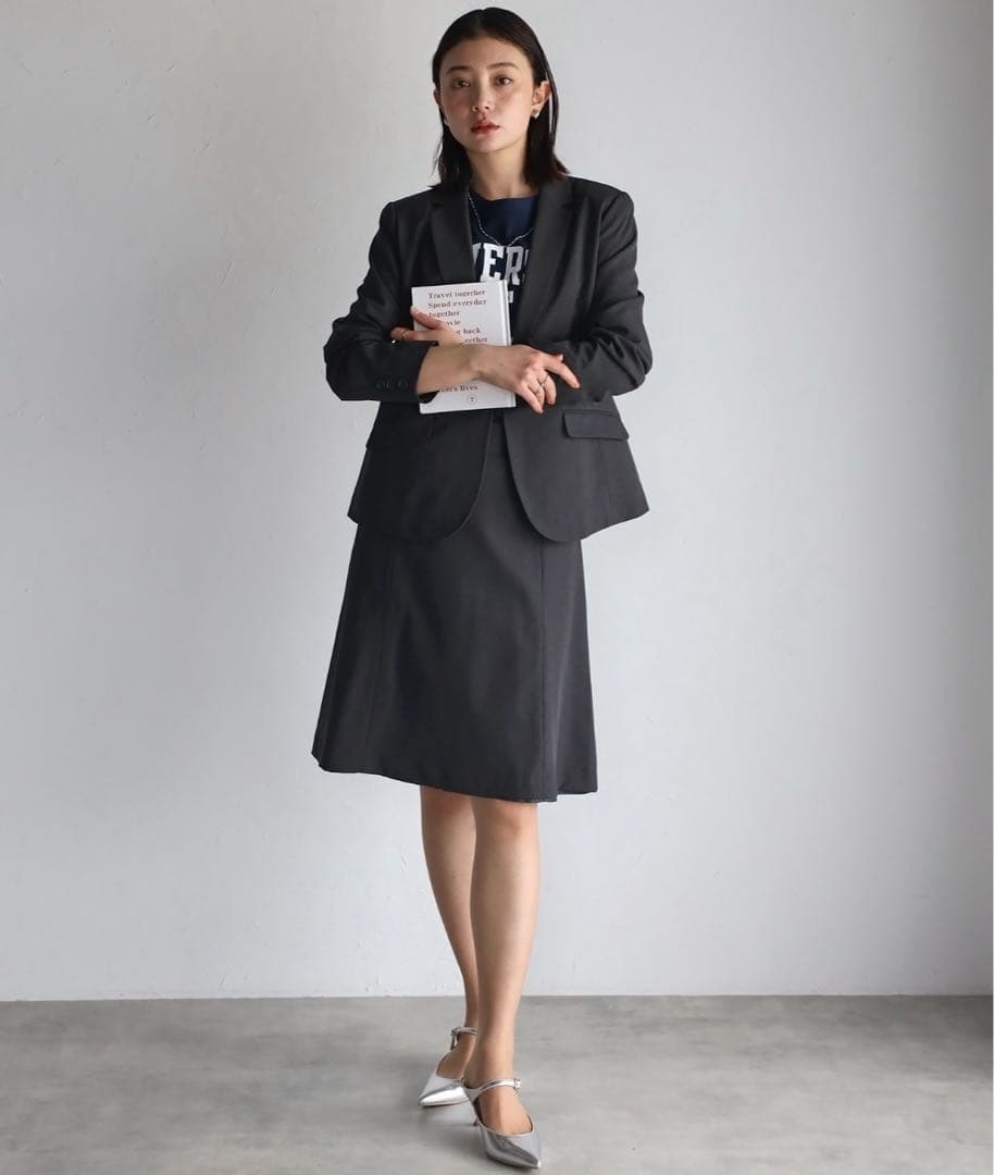 RIRIYANO洗える3点セットスーツ ジャケット+フレアスカート+パンツ15号