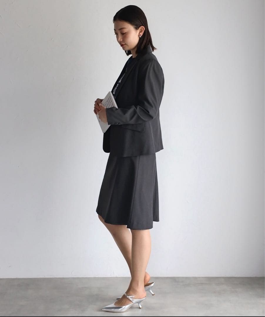 RIRIYANO洗える3点セットスーツ ジャケット+フレアスカート+パンツ15号